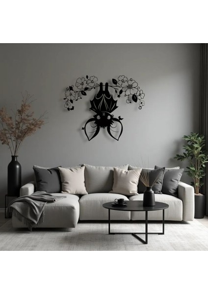 Metal Yarasa Duvar Tablosu – Sevimli Çiçekli Tasarım, Halloween Duvar Dekoru indirimleri
