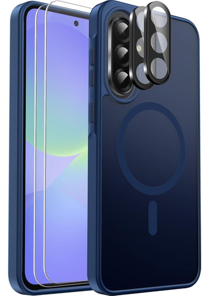 Samsung Galaxy A26 Uyumlu Kamera Lens+Ekran Koruyucu Magsafe Şarj Destekli Iz Tutmaz Mat Kapak