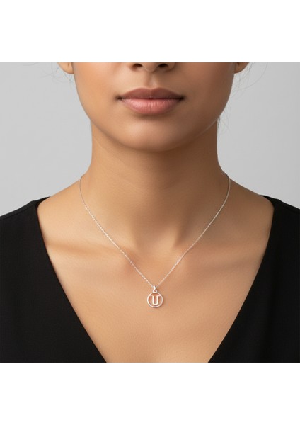 925 Ayar gümüş kolye "U"harfi SM614 modelleri