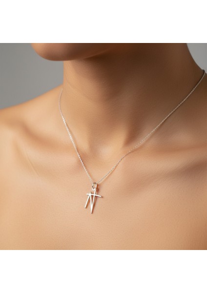 925 Ayar gümüş kolye "N"harfi SM678 modelleri