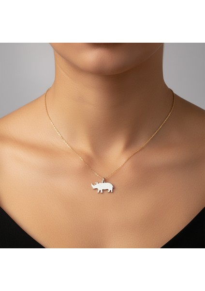 925 Ayar Gümüş Kolye Gergedan SM322 fiyatları