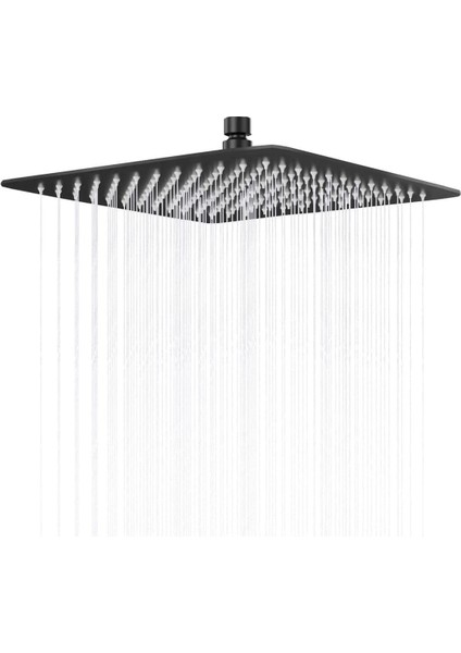 Tepe Duş Başlığı Kare Slim 304 Metal 25x25 cm (Mat Siyah) fiyatları