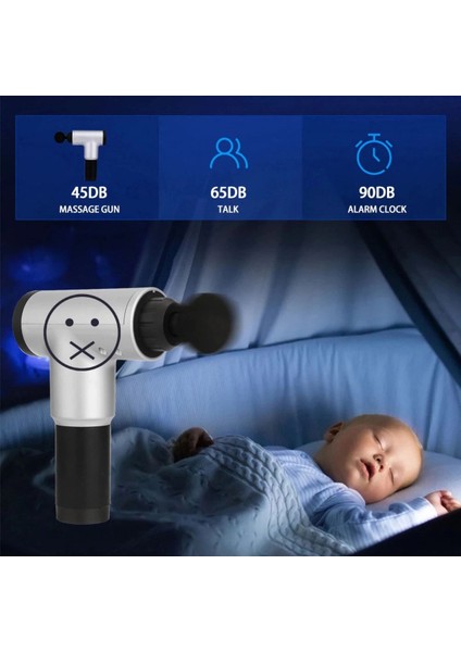 Masaj Aleti Kademeli 2000MAH Batarya Derin Doku Kas Masaj Tabancası 4 Başlıklı Renk Seçilemez