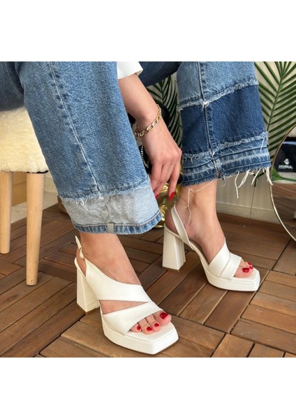 Lvsqvr Cica Beyaz Cilt Topuklu Ayakkabı (Numara: 39) indirimleri