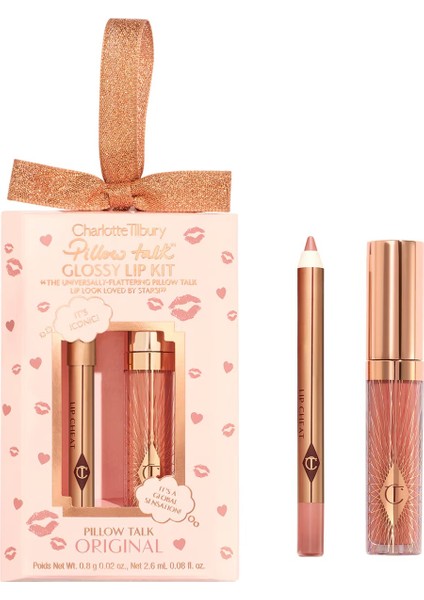 Pillow Talk Mini Glossy Lips Duo Pillow Talk - Dudak Makyajı Seti 0,8 G + 3,4 ml