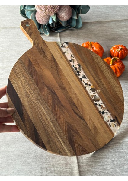 Akasya Büyük Boy Yuvarlak Kesme Tahtası