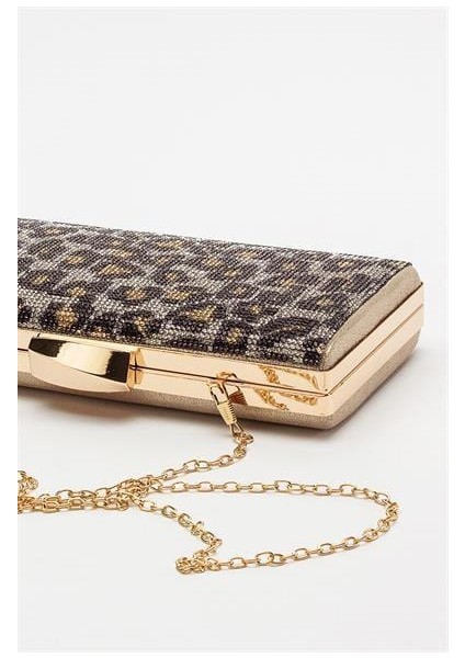 Kadın Smnta Leopar Taşlı Portföy Çanta