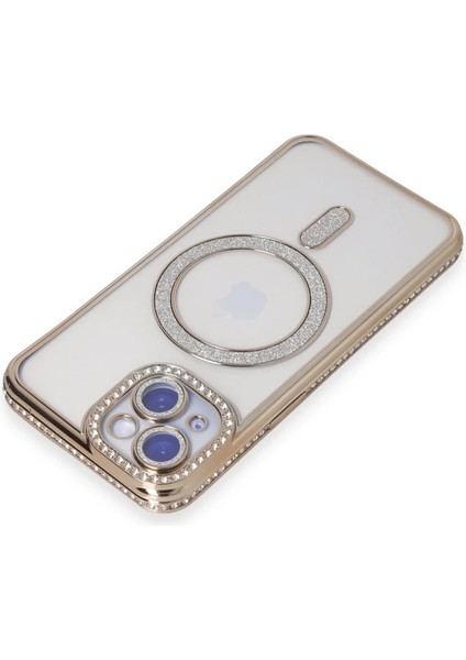 Iphone 15 Kılıf Joke Simli Magneticsafe Kılıf - Gold fiyatları