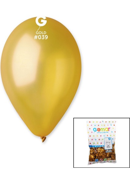 GM-110-39 Metalik - Altın Balon 11&amp;apos;&amp;apos; - 28CM - 100 Parça (5358)