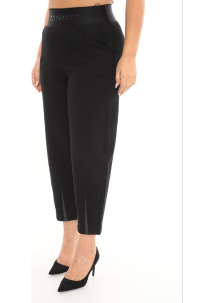 Büyük Beden Lastikli Yüksek Belli Likralı Geniş Kalıp Örme Mom Kadın Pantolon