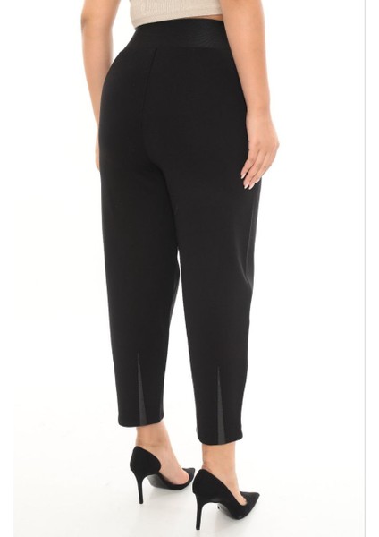 Büyük Beden Lastikli Yüksek Belli Likralı Geniş Kalıp Örme Mom Kadın Pantolon modelleri