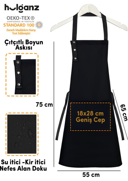 Mutfak Önlüğü Leke Tutmaz Su Itici Kumaş Çıtçıtlı Boyun Askılı Cepli Önlük fiyatları