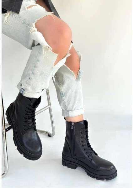 Nrtmsa Allex Siyah Cilt Bağcıklı Bot (Numara: 38) fiyatları