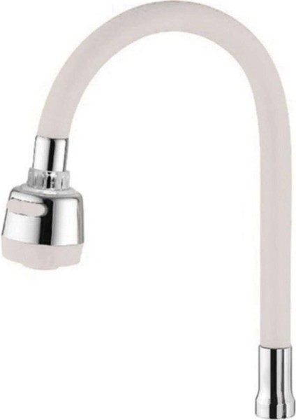 Renkli Silikonlu Oynar Başlıklı 2 Fonksiyonlu Spiral Musluk Başlığı - Beyaz (5358)