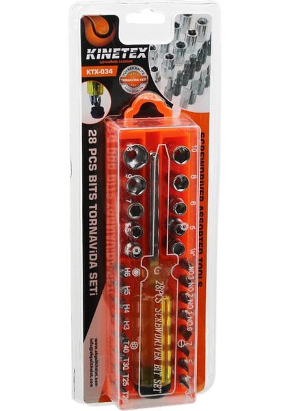 28 Pcs - Çıkar Tak Tornavida Bits Seti (5358)