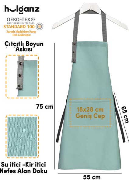 Mutfak Önlüğü Leke Tutmaz Su Itici Kumaş Çıtçıtlı Boyun Askılı Cepli Önlük fiyatları