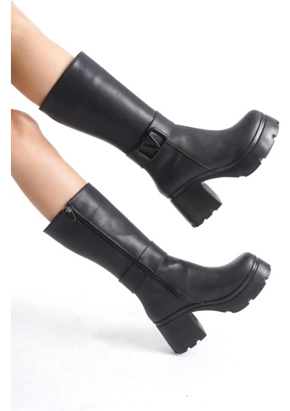 Nrtmsa Moki Siyah Cilt Topuklu Çizme (Numara: 38) fiyatları