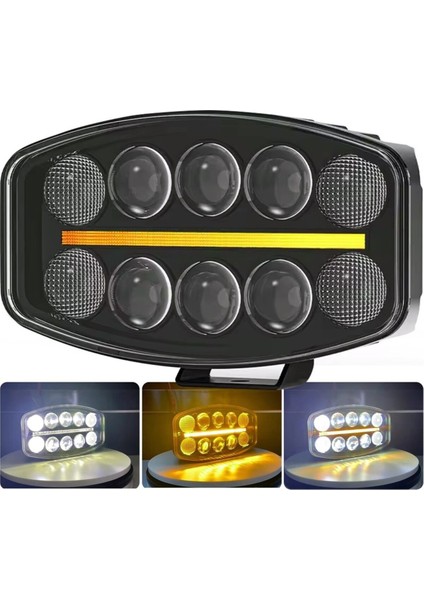10'' Beyaz Turuncu LED Spot Projektör + Drl Tır Kamyon Off Road 12-24VOLT Çalışma Lambası