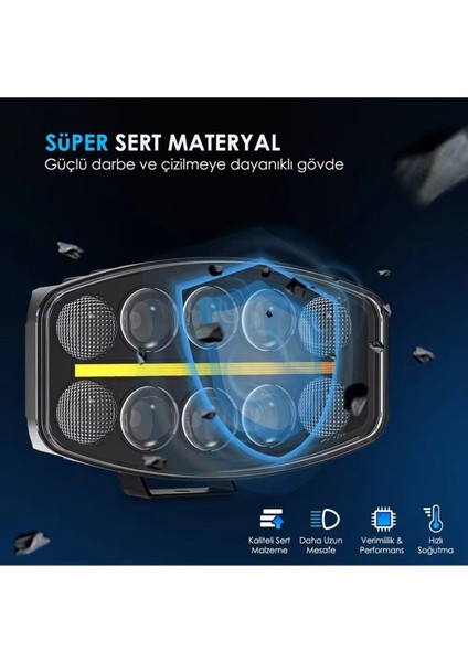 10'' Beyaz Turuncu LED Spot Projektör + Drl Tır Kamyon Off Road 12-24VOLT Çalışma Lambası fiyatları