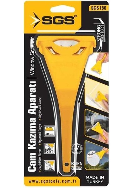 Cam Kazıma Aparatı - Iki Açılı Bileme Çeliği - 60 Mm.