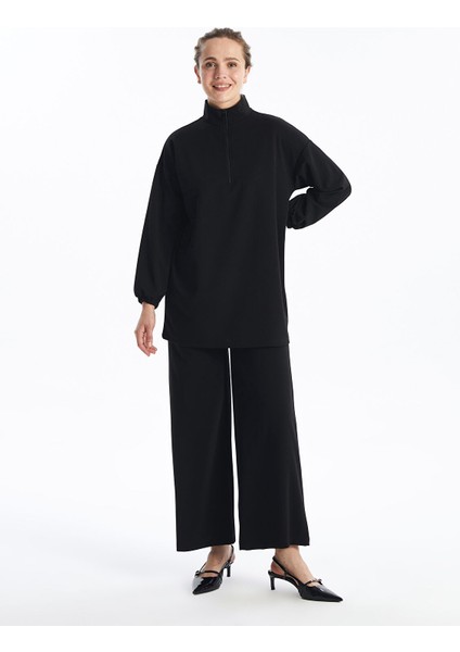 Yeni Sezon Beli Lastikli Düz Geniş Paça Kadın Pantolon modelleri