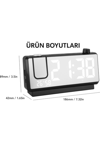 Rgb Çerçeveli Dijital Projeksiyonlu Alarm Saat – Sıcaklık Gösterimi, Tek Tuşla Yansıtma indirimleri