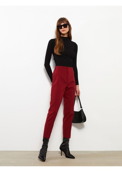 Yeni Sezon Kadın Yüksek Bel Standart Fit Düz Pantolon