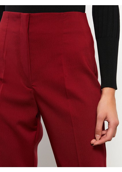 Yeni Sezon Kadın Yüksek Bel Standart Fit Düz Pantolon fırsatları