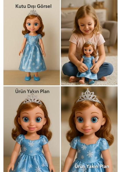Eliza Konuşan Prenses Moda Bebek Taçlı, Işıltılı Elbiseli, Kutulu Oyuncak Bebek fiyatları