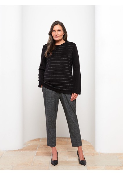 Yeni Sezon Bisiklet Yaka Çizgili Uzun Kollu Kadın Triko Kazak fiyatları