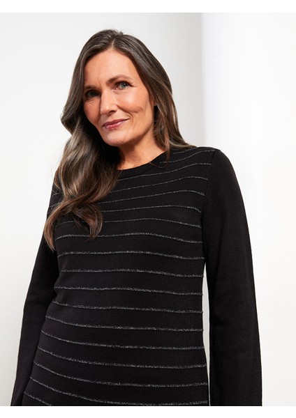 Yeni Sezon Bisiklet Yaka Çizgili Uzun Kollu Kadın Triko Kazak modelleri