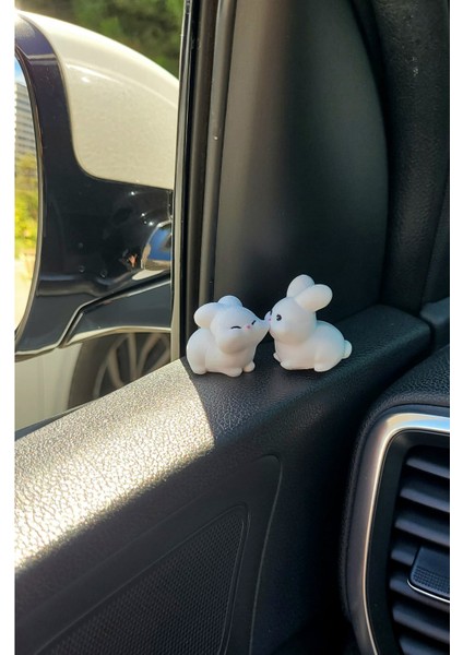 Tatlı Tavşan Çift Sert Plastik Araba Süsü, Çift Hediye, Minik Süs, Tavşan Çift indirimleri