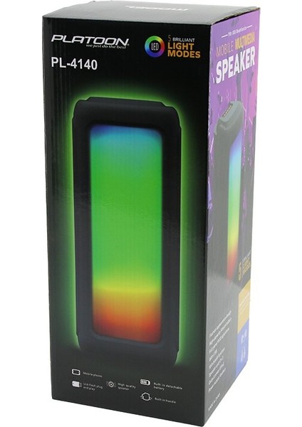 8 İnç Speaker Hoparlör Bluetooth Wıreless Speaker 5 Farklı Işıklı Usb - Bluetooht - Dc 5v Pl-4140 (4915) Go-53-vice/(1395) fiyatları