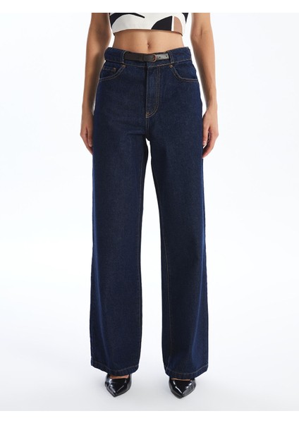 Yeni Sezon Beli Kemerli Wideleg Kadın Jean Pantolon modelleri