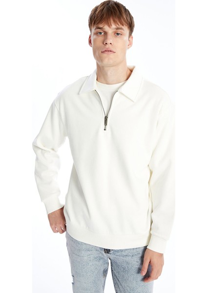 Yeni Sezon Polo Yaka Uzun Kollu Erkek Kalın Sweatshirt