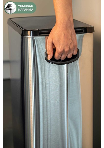 Dikdörtgen Paslanmaz Çöp Kovası 40 Litre - Inox indirimleri