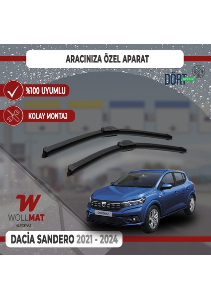 Dacia Sandero 3 Silecek 2021 2024 Silecek Takımı Araca Özel