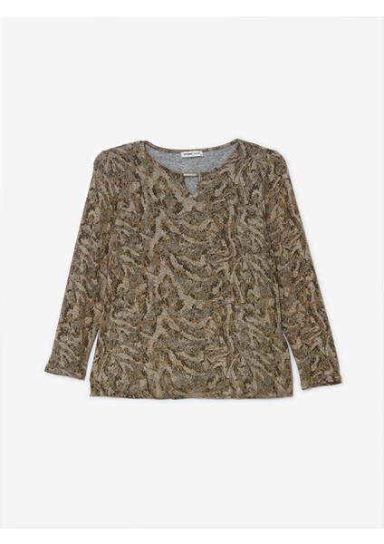 Yeni Sezon Bisiklet Yaka Desenli Uzun Kollu Kadın Bluz indirimleri