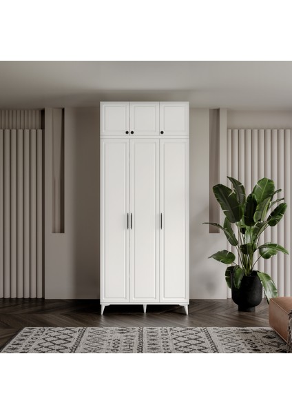 Milas 3 Kapaklı Komple Mdf Ayaklı Yüklüklü Gardırop - Elbise Dolabı -Yüklük Dolabı fiyatları