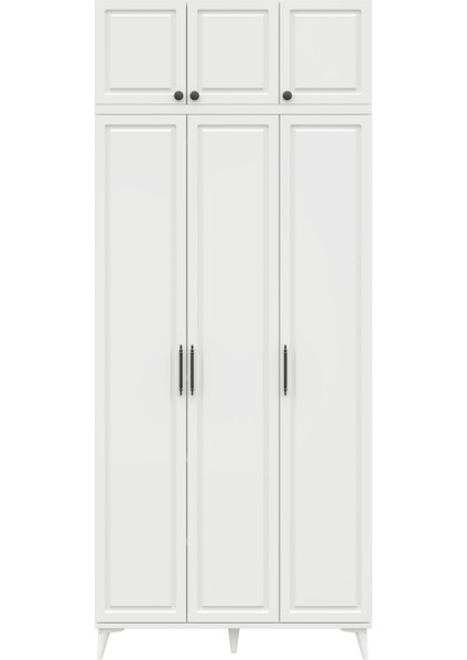 Milas 3 Kapaklı Komple Mdf Ayaklı Yüklüklü Gardırop - Elbise Dolabı -Yüklük Dolabı modelleri