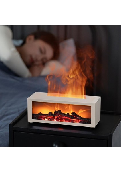 Şömine Alev Efektli Oda Nemlendirici – Ultra Sessiz Hava Nemlendirici, LED Aydınlatma, Dekoratif Alev Gösterisi fırsatları