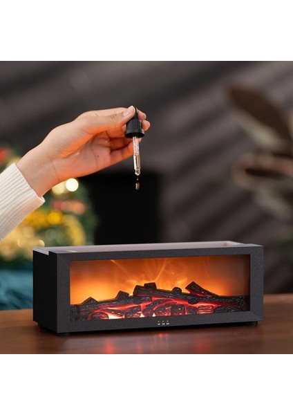 Şömine Alev Efektli Oda Nemlendirici – Ultra Sessiz Hava Nemlendirici, LED Aydınlatma, Dekoratif Alev Gösterisi indirimleri