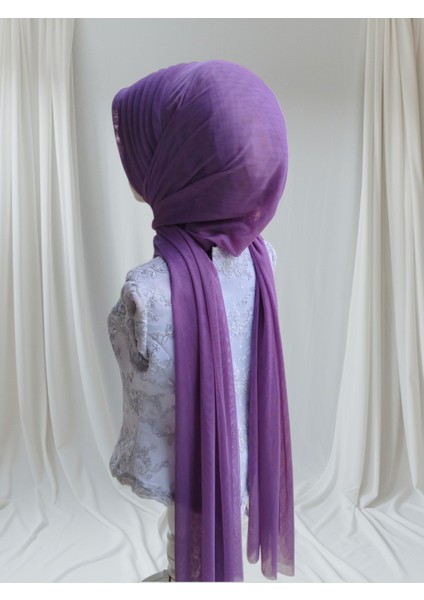 Lila Renk Esnek Kumaş Tektek Hazır Duvak Hazır Şal Hazır Türban fiyatları