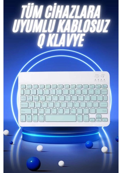 Bluetooth Şarj Edilebilir Mini Q Klavye Kablosuz Taşınabilir fiyatları