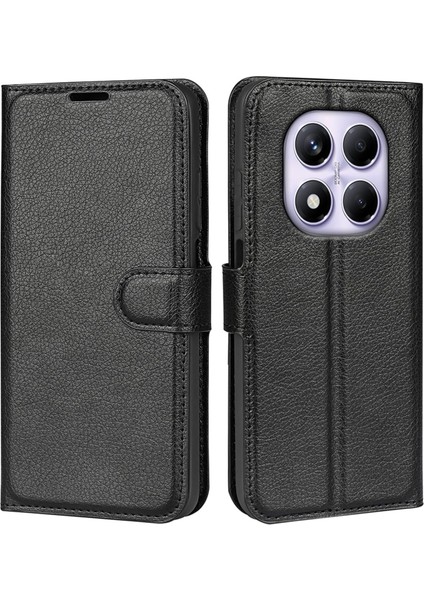 Xiaomi Redmi Note 14 Pro 4g Için Kılıf Deri Görünüm Kapaklı Kartlıklı Stand Kamera Koruyuculu Kapak