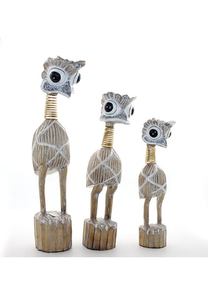 Ahşap 3'lü Emu Kuşu Seti