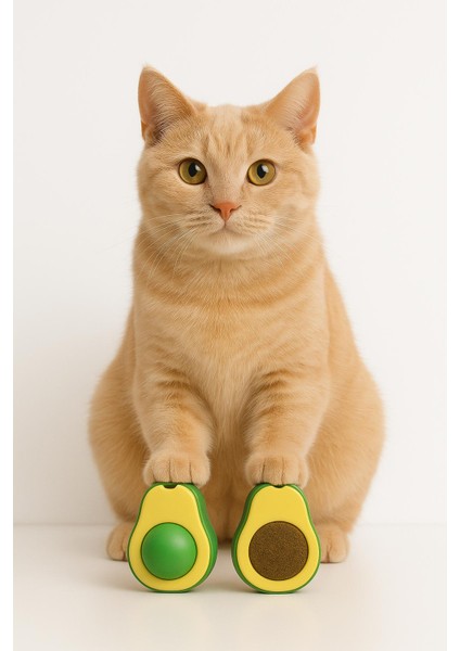 Avokado Tasarımlı Kedi Nanesi Topu – Yapışan Kedi Oyunu Keyfi!