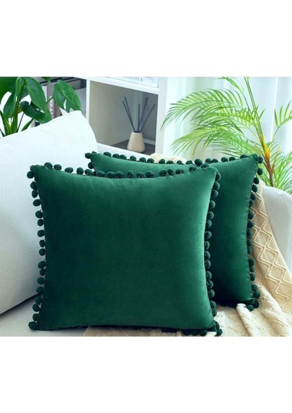 2'li Ponponlu Kırlent Kılıf Seti 40 x 40