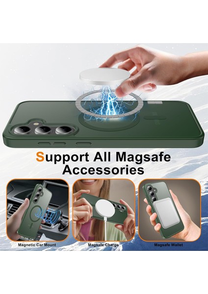 Samsung Galaxy S25 Fe Uyumlu Kamera Lens+Ekran Koruyucu Magsafe Şarj Destekli Iz Tutmaz Mat Kapak fiyatları