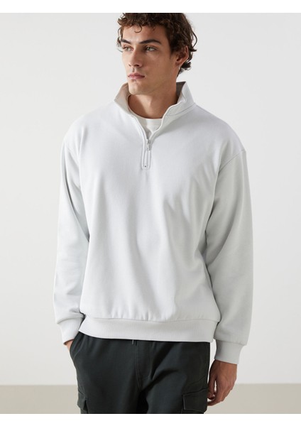 Yeni Sezon Dik Yaka Uzun Kollu Kalın Erkek Sweatshirt